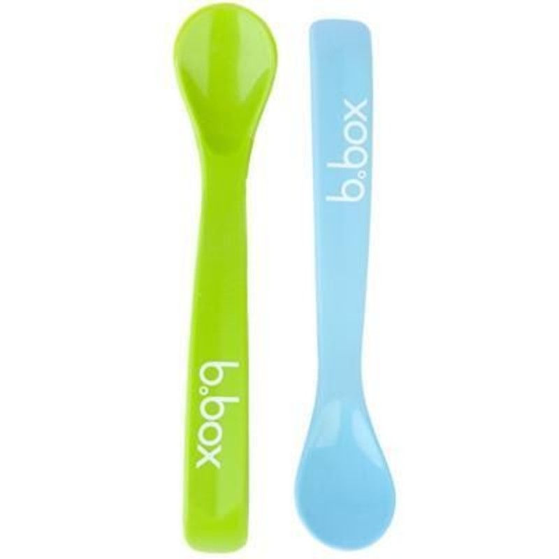 b.box Green and Blue Baby Spoon Twin Pack